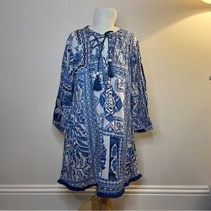 Blue Patterned Women's Dress